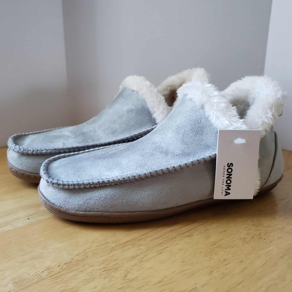 Sonoma Shoes - Sonoma Mabell Gray Faux Fur Ankle Boot Slippers Women's Size S 6/7 NWT Cozy
